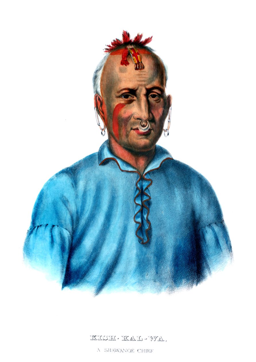 Kishkalwa, en Shawnee-hövding av Charles Bird King