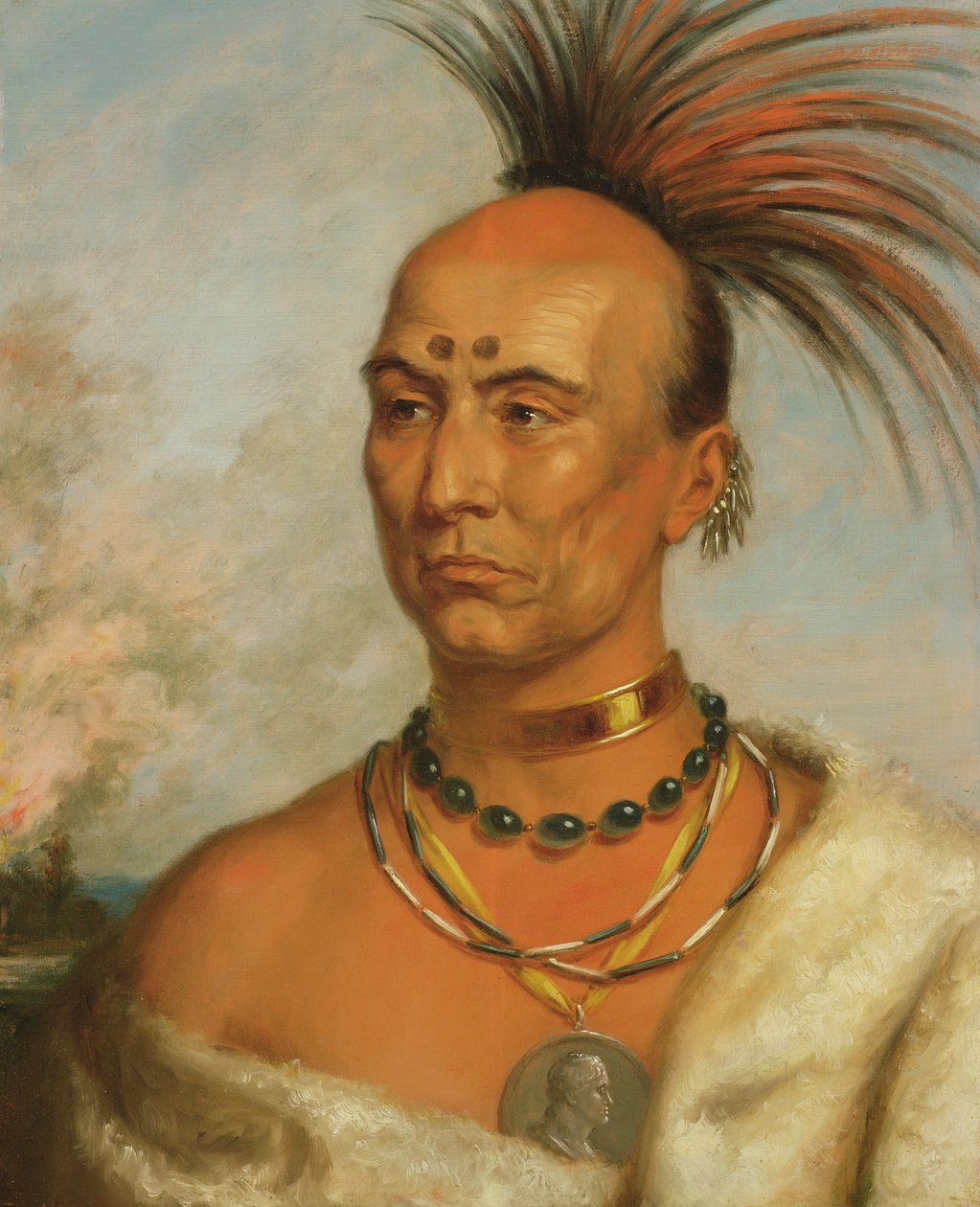 Makatimeshekiakiak (Black Hawk) c.1853 av Charles Bird King