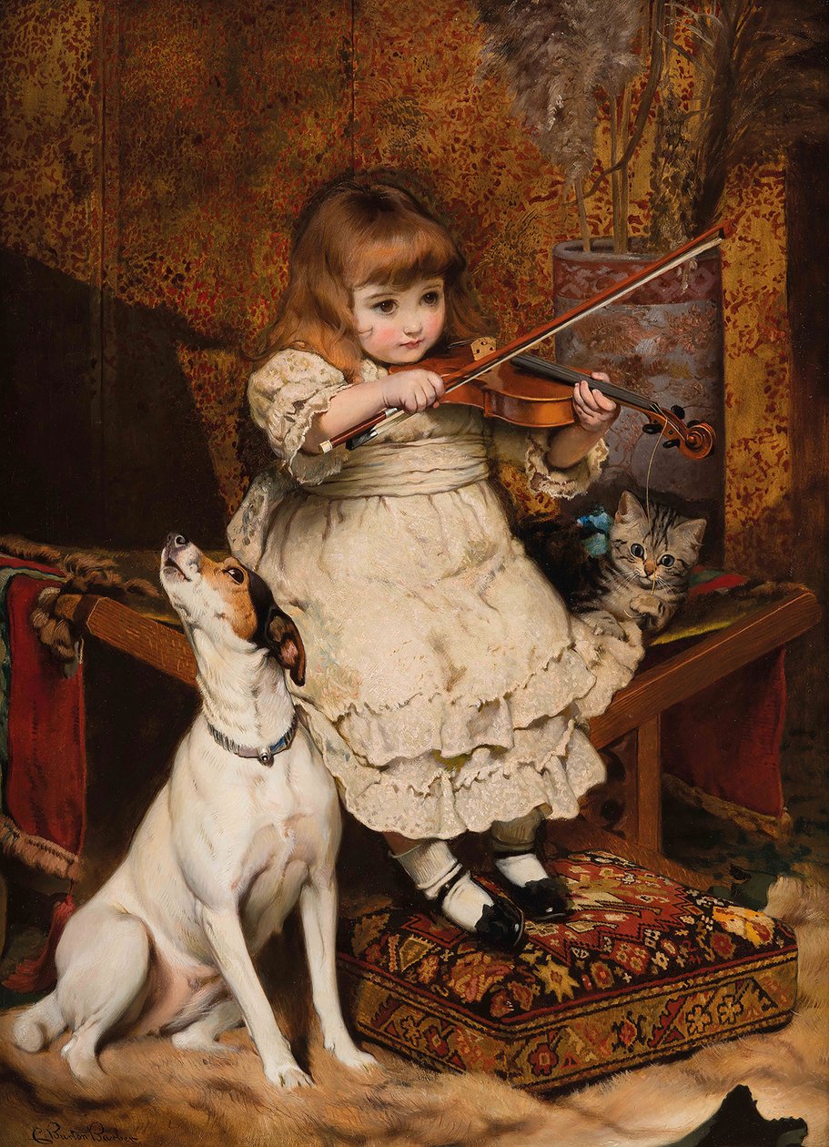 Den lille violinisten, 1887. av Charles Burton Barber