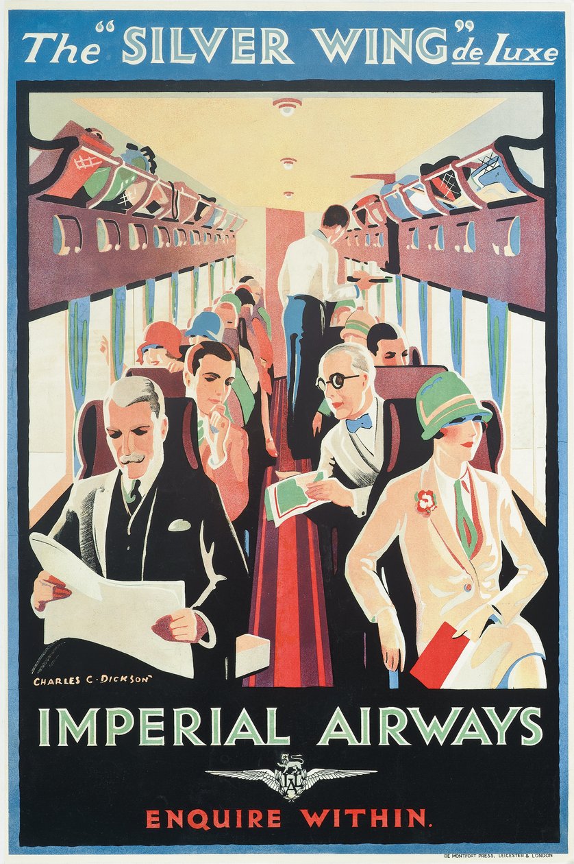 Affischreklam för Imperial Airways (färglitografi) av Charles C. Dickson