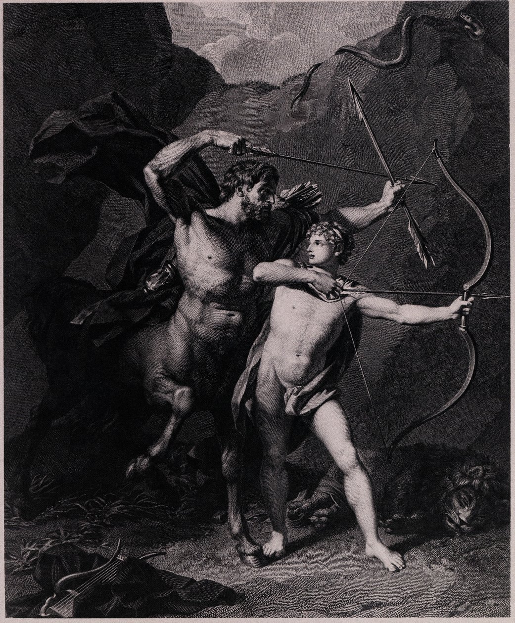 Achilles utbildning, 1794 av Charles Clément Bervic