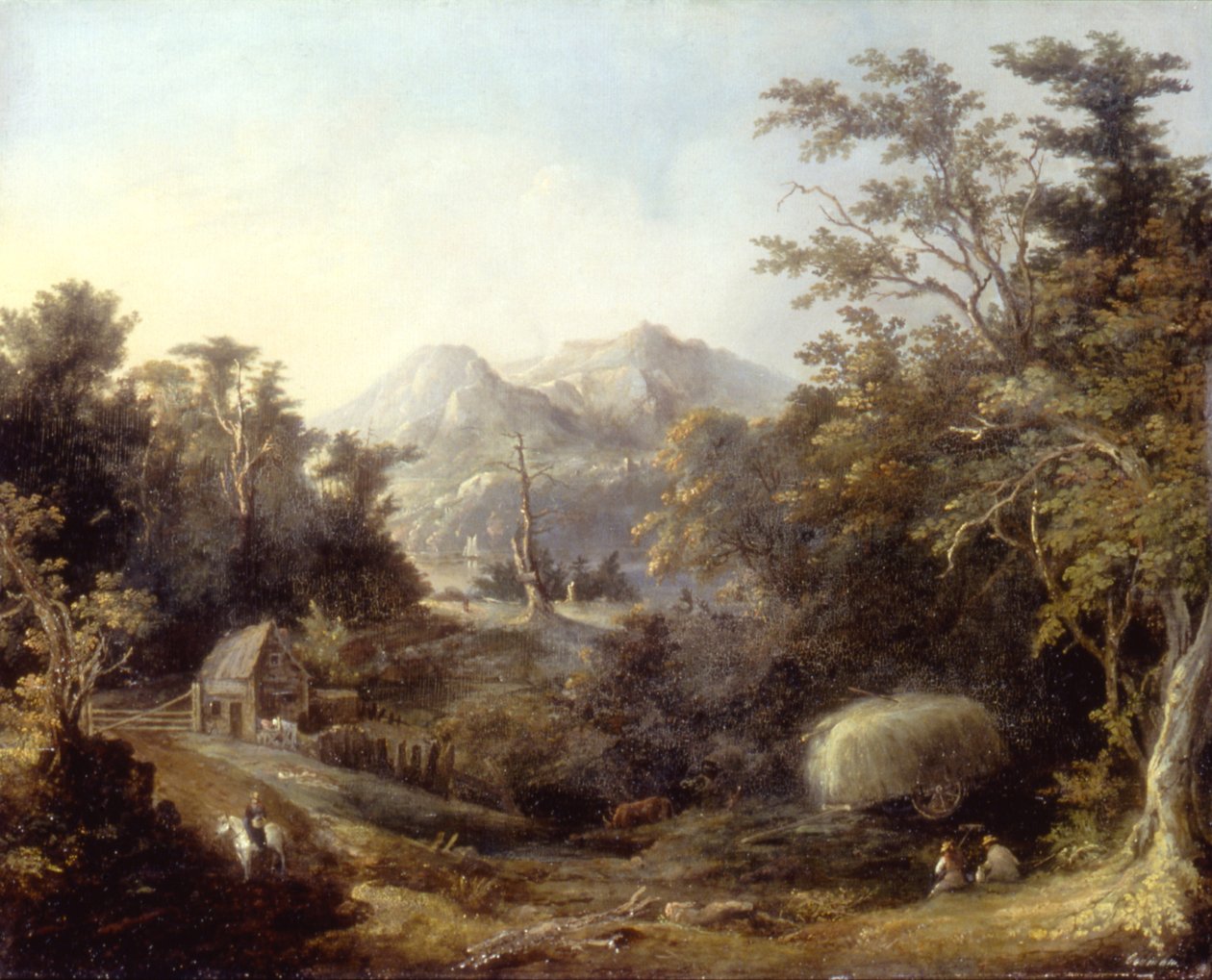 Landskap med gård och berg av Charles Codman