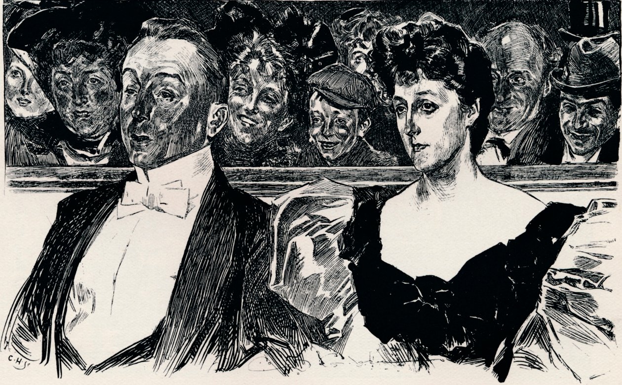 På teatern, c1876-1898, 1898 av Charles Dana Gibson