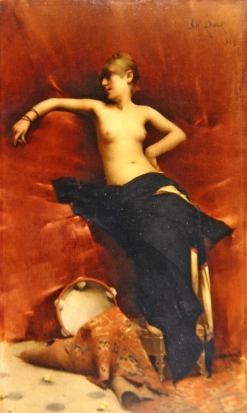 Orientalisk dansare vilar av Charles Daux