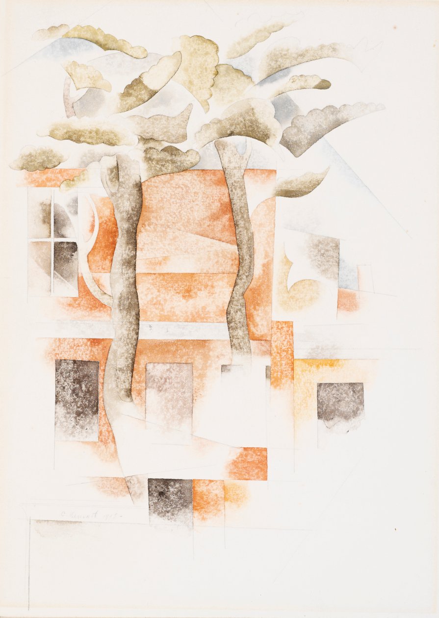 Houses Seen Through Trees, 1918 (wc) av Charles Demuth