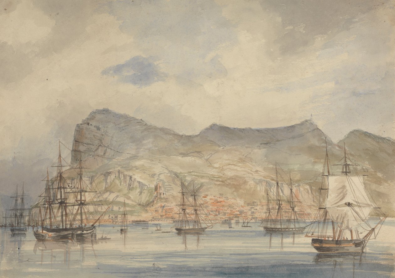 Utsikt över Gibraltar av Charles Dyce