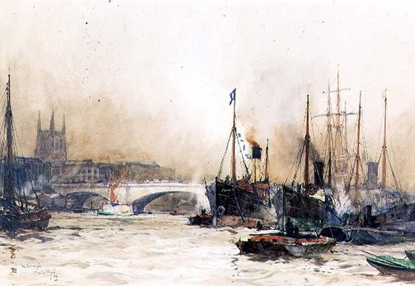 Off Billingsgate (wc) av Charles Edward Dixon