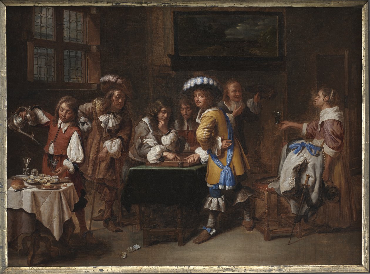 Trictrac-spelare av Charles Emanuel Biset