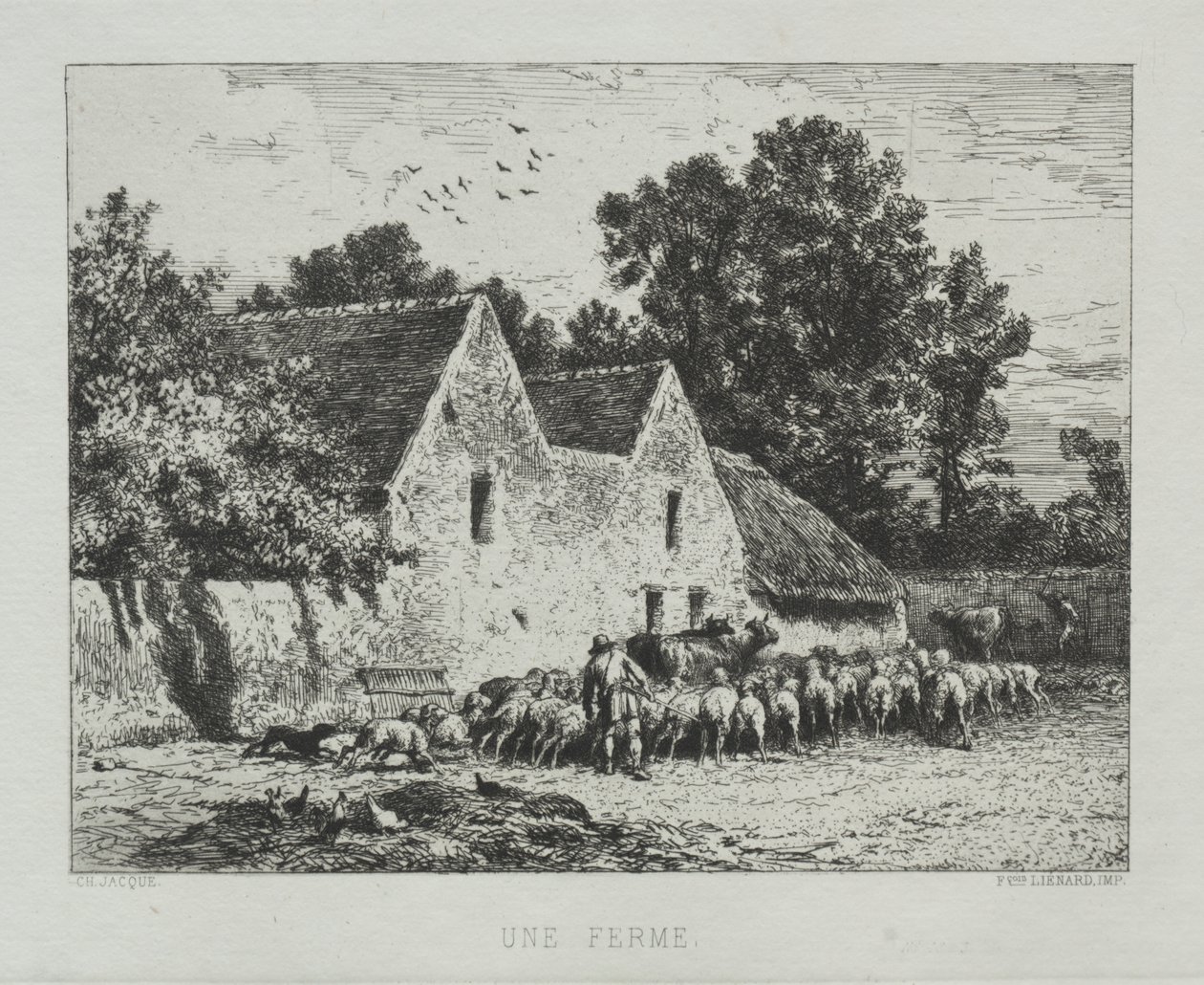 En bondgård av Charles Emile Jacque