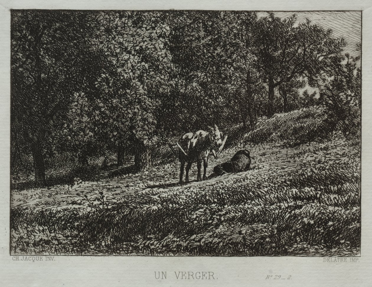 En fruktträdgård av Charles Emile Jacque
