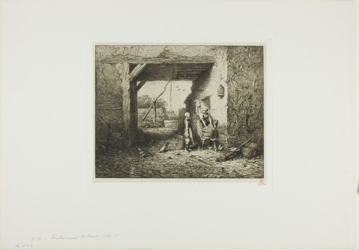 Innergårdsinteriör av Charles Emile Jacque