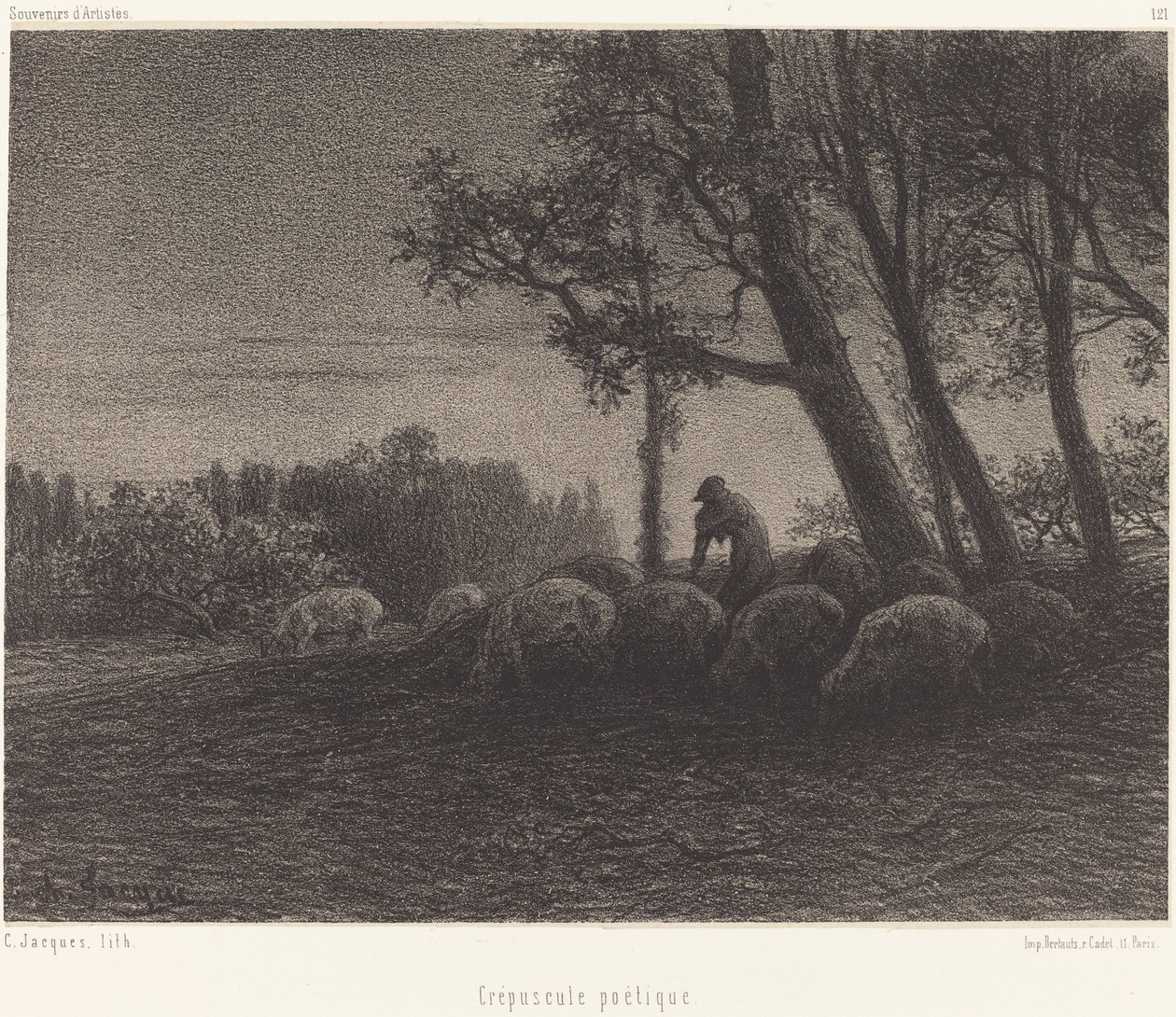 Poetisk skymning av Charles Emile Jacque