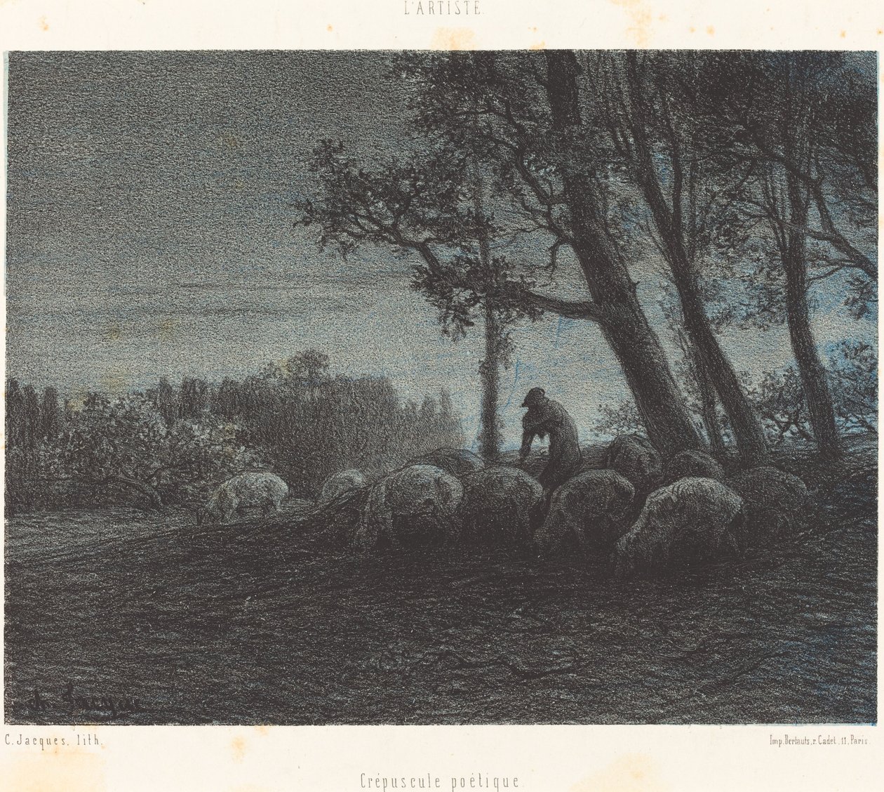Poetisk skymning av Charles Emile Jacque