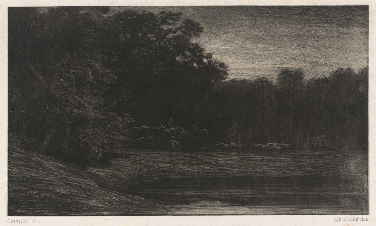 Rådjursjakt av Charles Emile Jacque