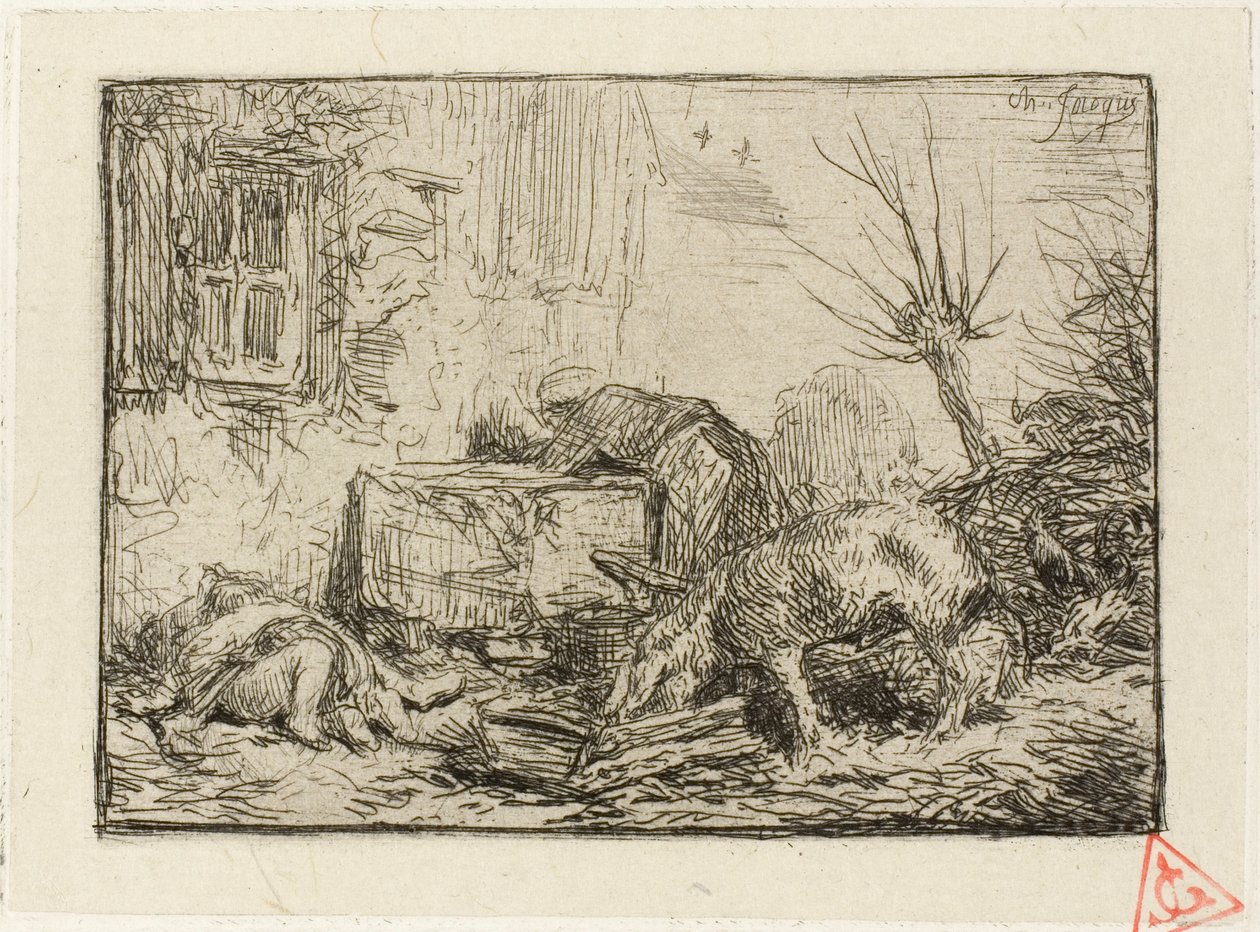 Gårdsgård av Charles Emile Jacque