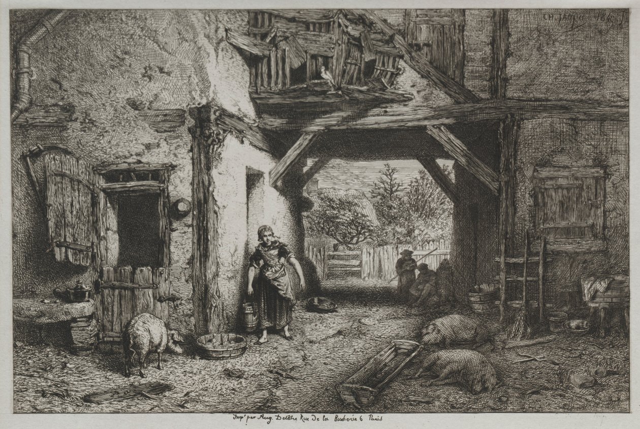 Gårdsinredning av Charles Emile Jacque