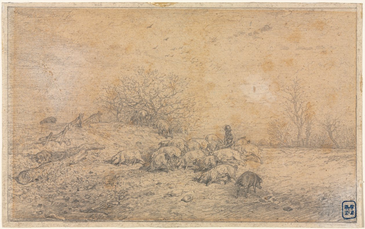Grisflock av Charles Emile Jacque
