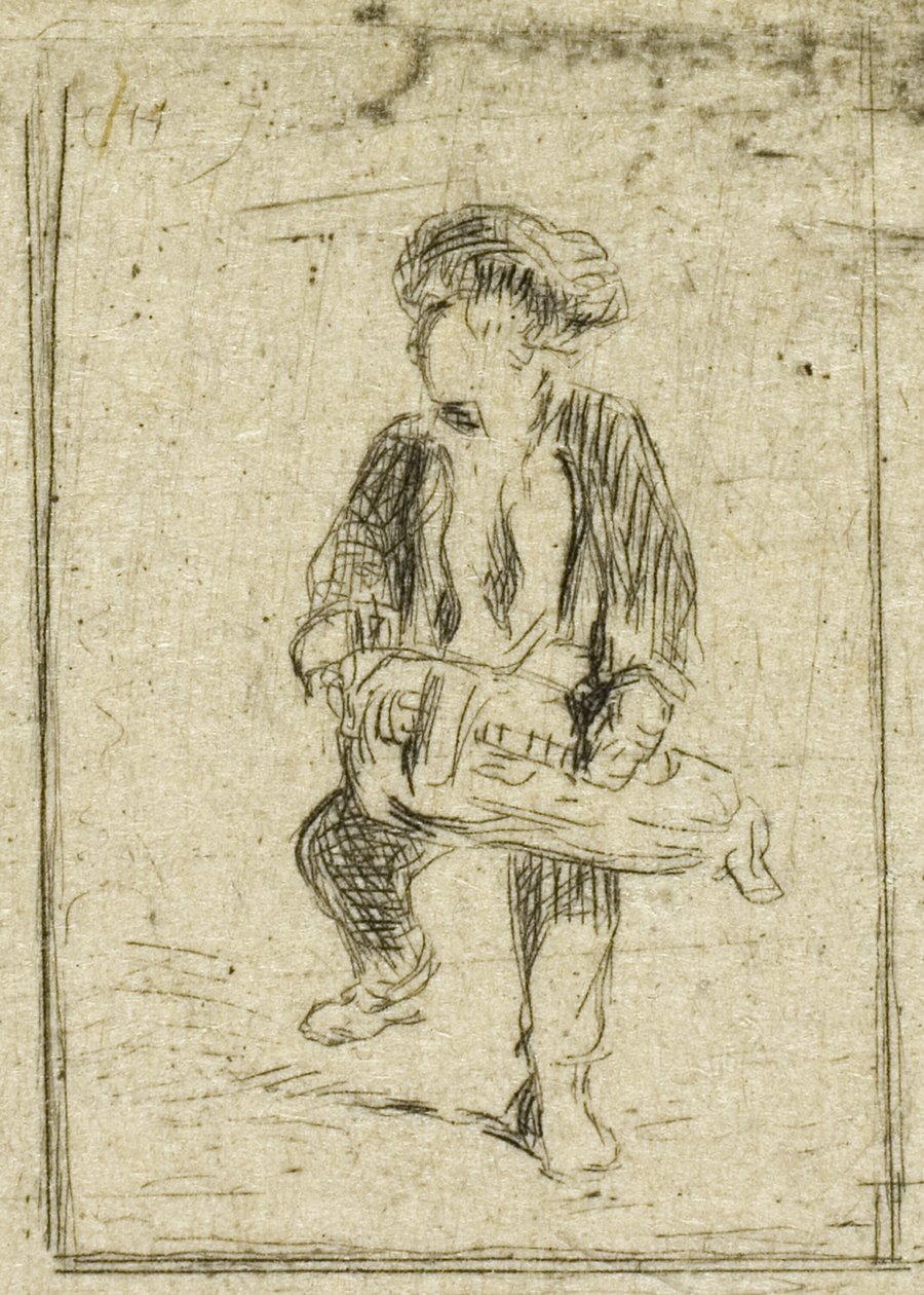 Hurdy-Gurdy-spelare av Charles Emile Jacque