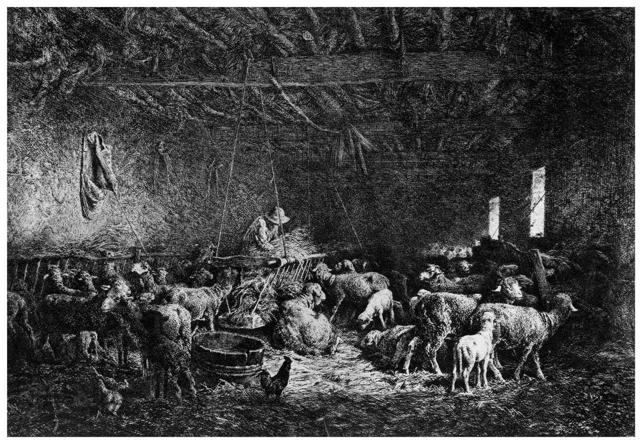 La Bergerie, Herden, 1825-1890 1924. av Charles Emile Jacque