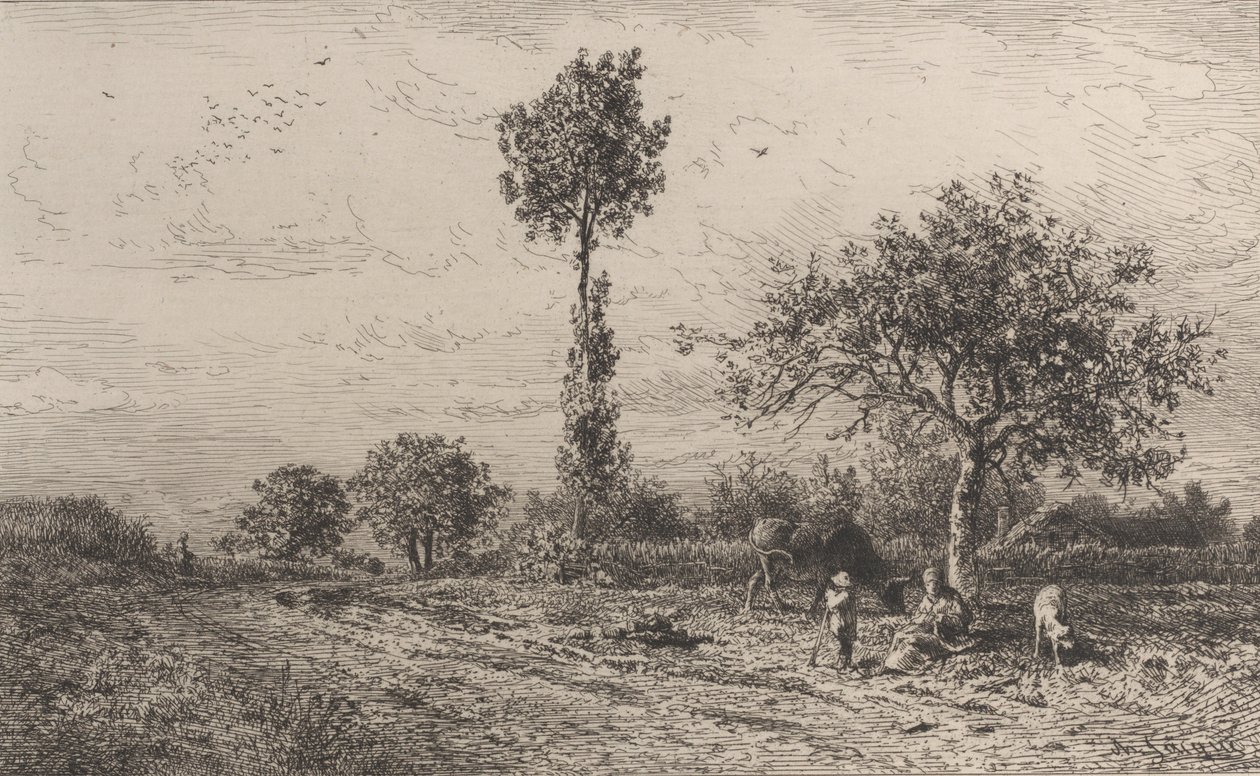 Landskap, 1864. av Charles Emile Jacque