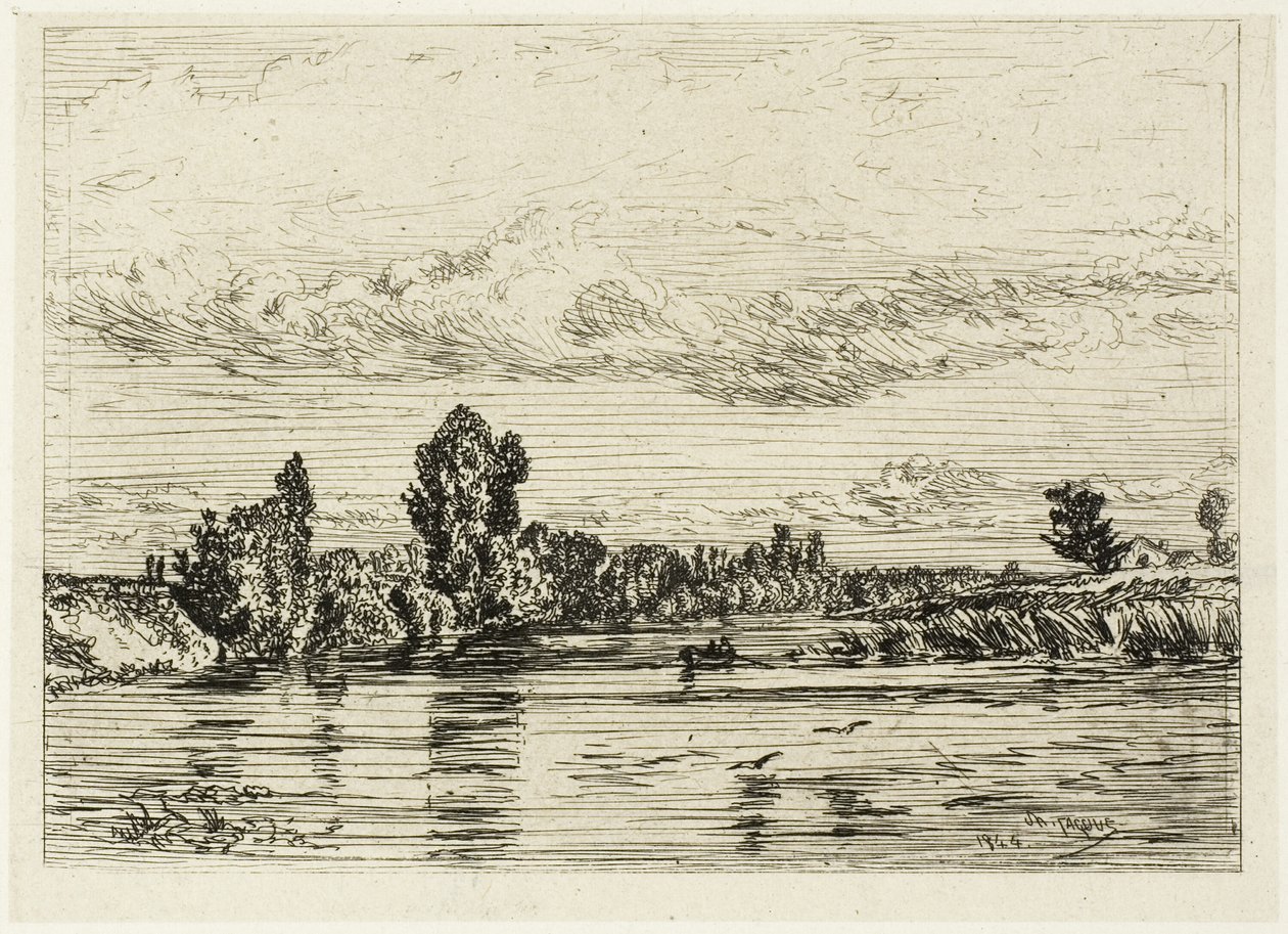 Landskap nära Asnières av Charles Emile Jacque
