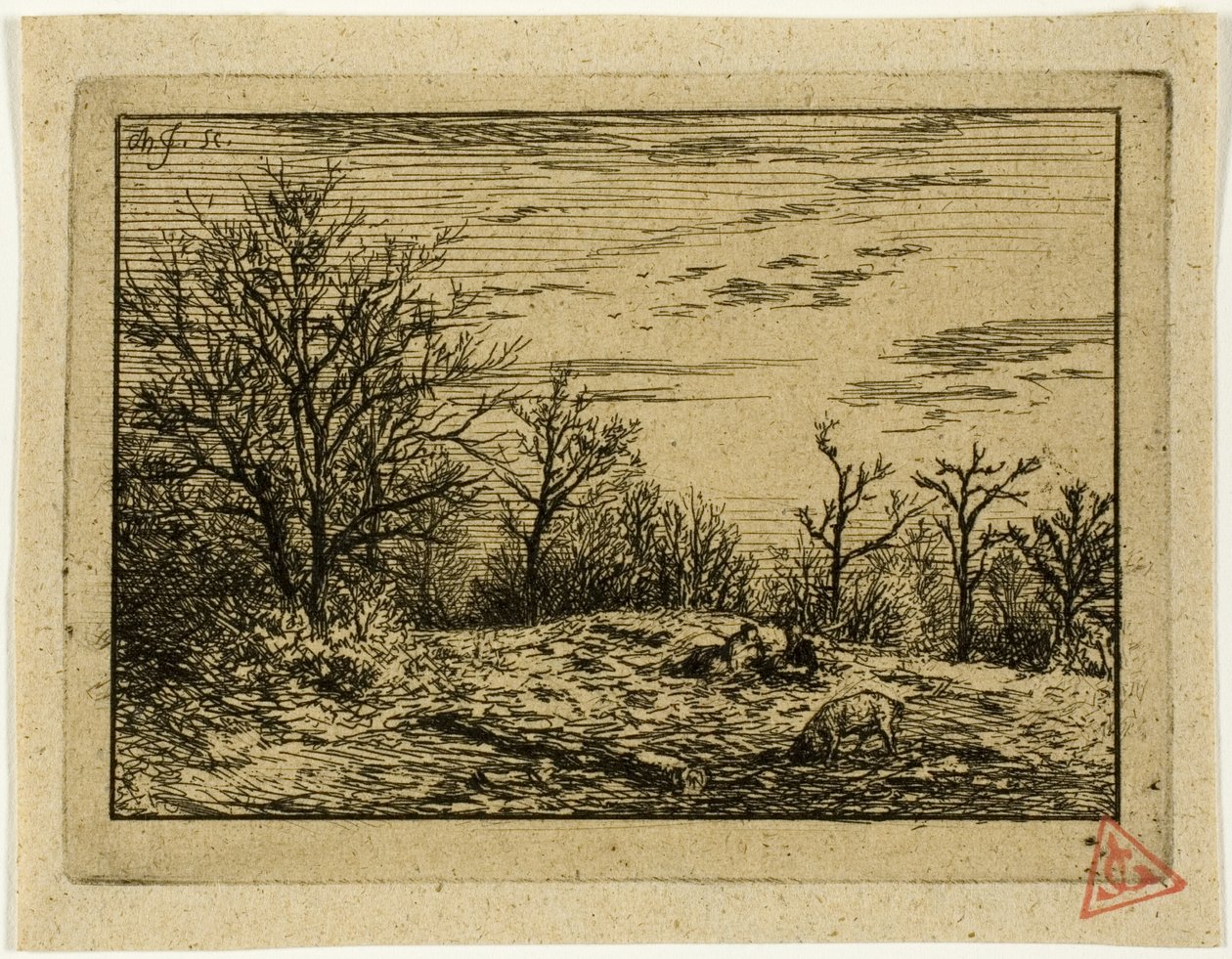 Landskap på vintern av Charles Emile Jacque