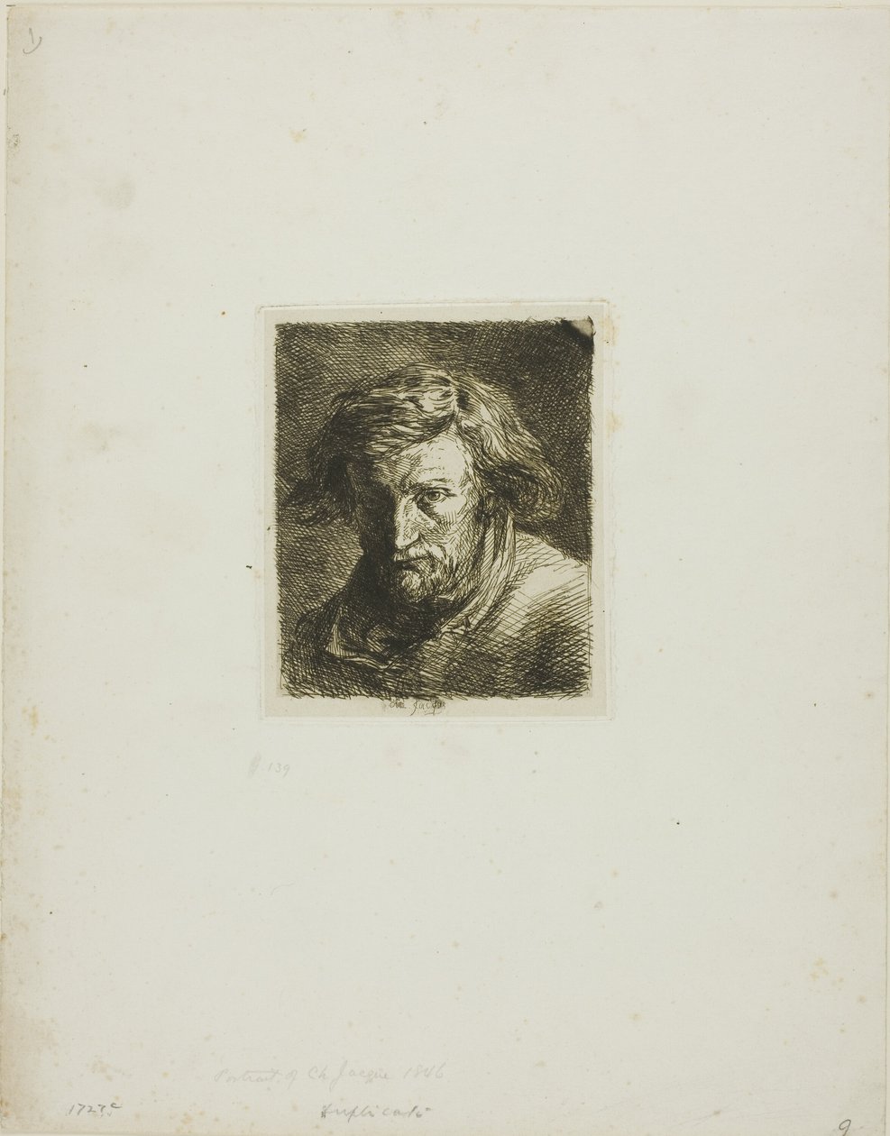 Porträtt av konstnären av Charles Emile Jacque