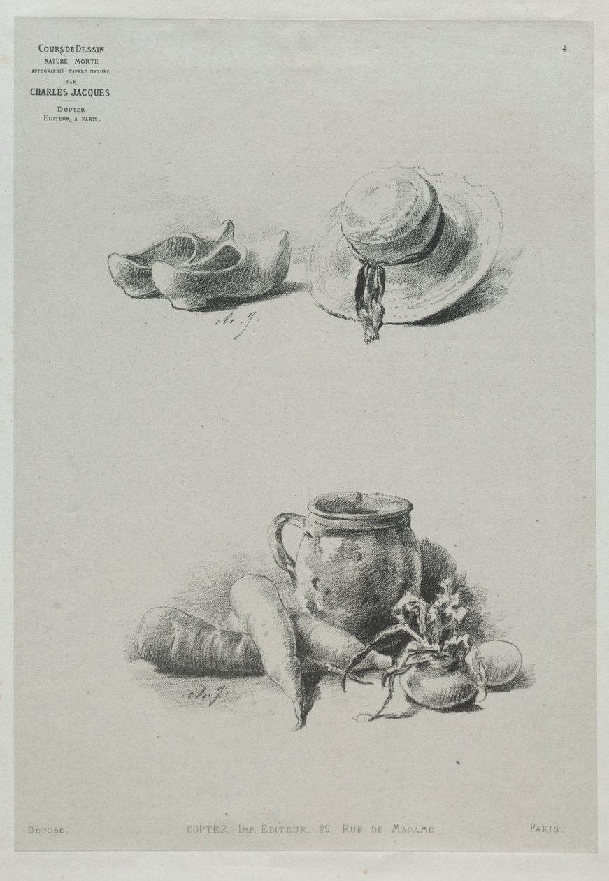 Fortfarande liv av Charles Emile Jacque