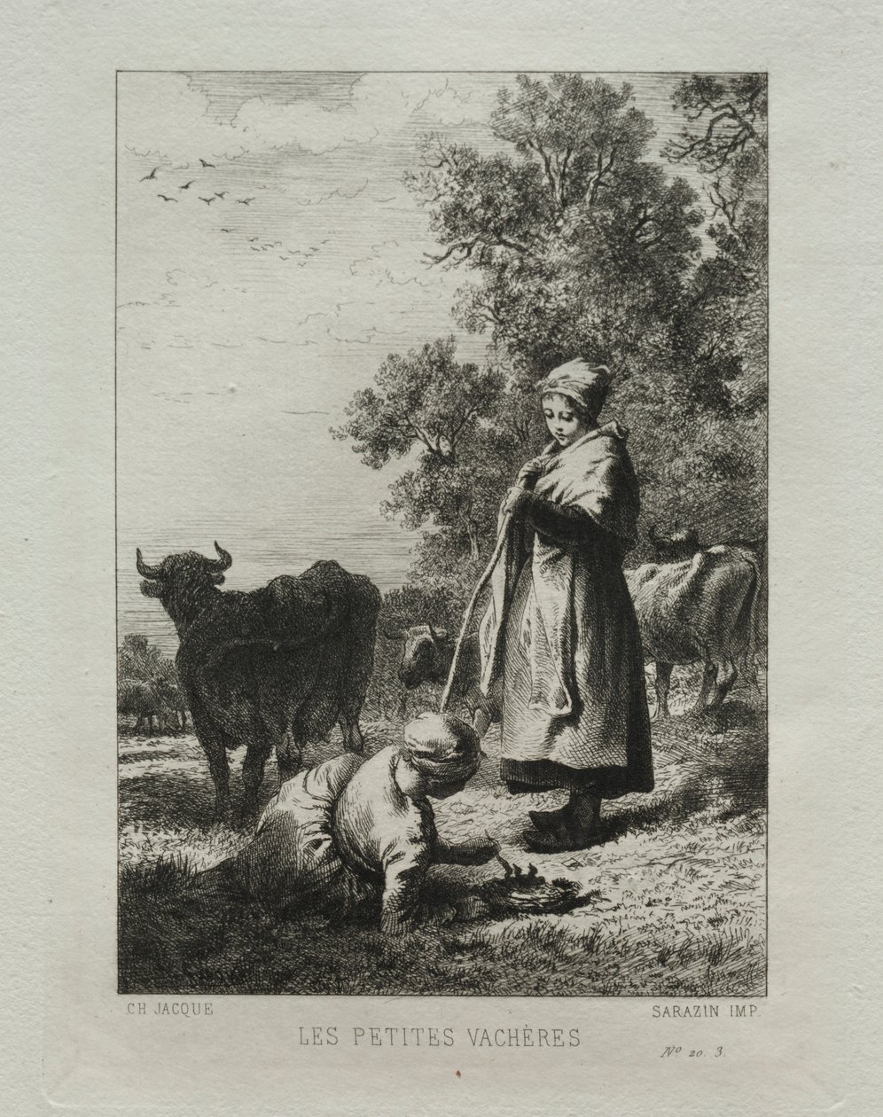 De små koherdarna. av Charles Emile Jacque