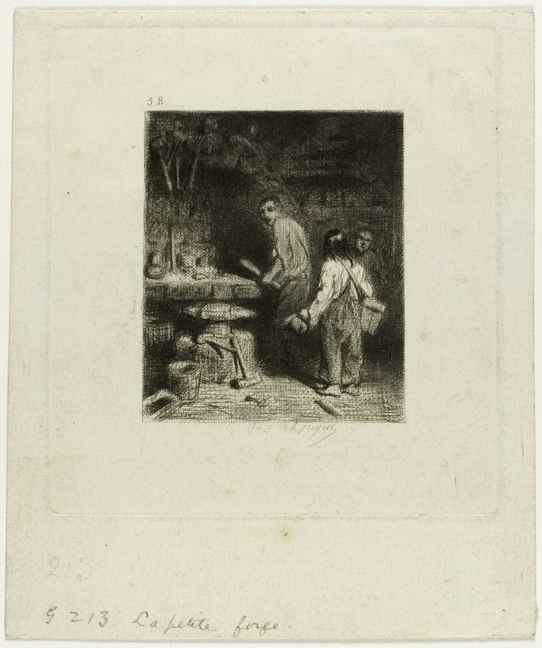 Den lilla smedjan av Charles Emile Jacque