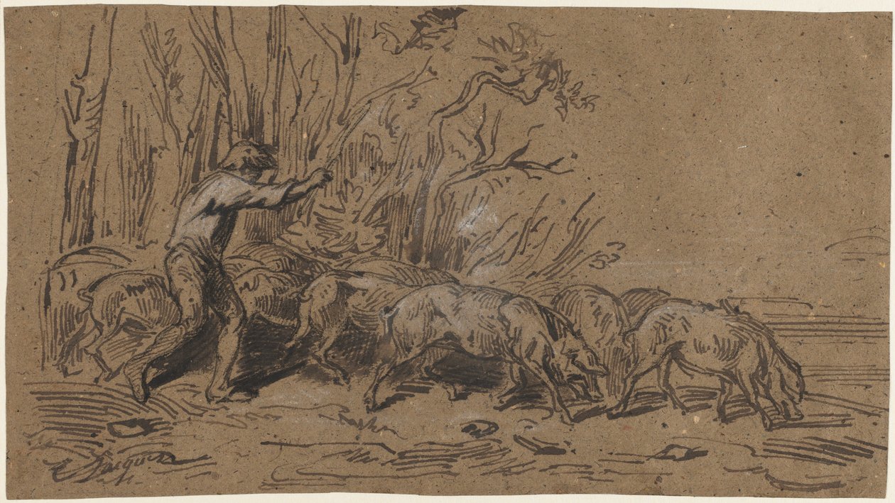 Tryffelsamlarna, ca. 1849. av Charles Emile Jacque