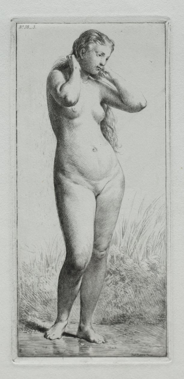 Ung kvinna som badar av Charles Emile Jacque