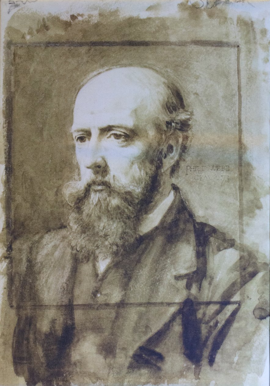 Philip Webb porträtt av Charles Fairfax Murray