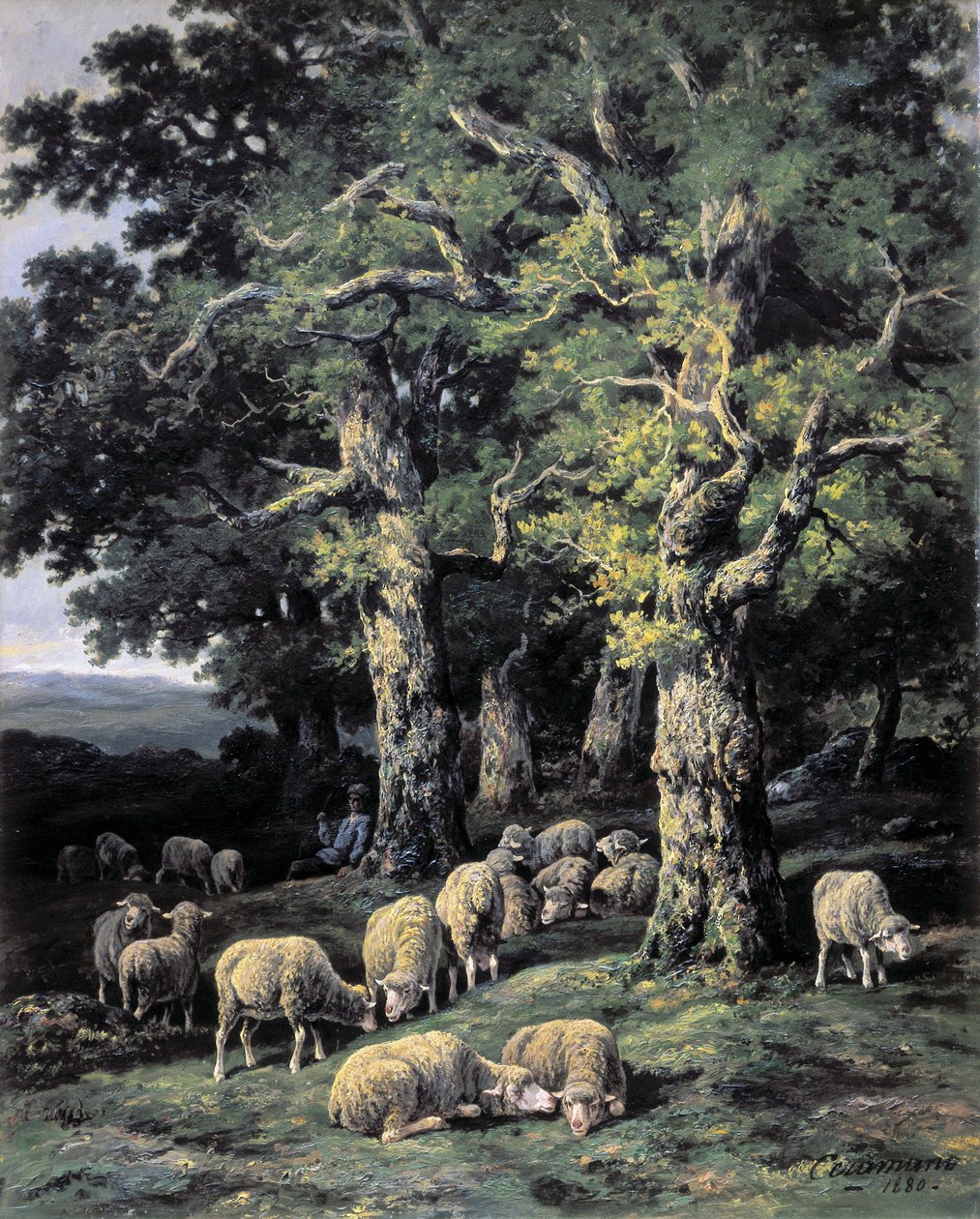 Får i skogen av Charles Ferdinand Ceramano