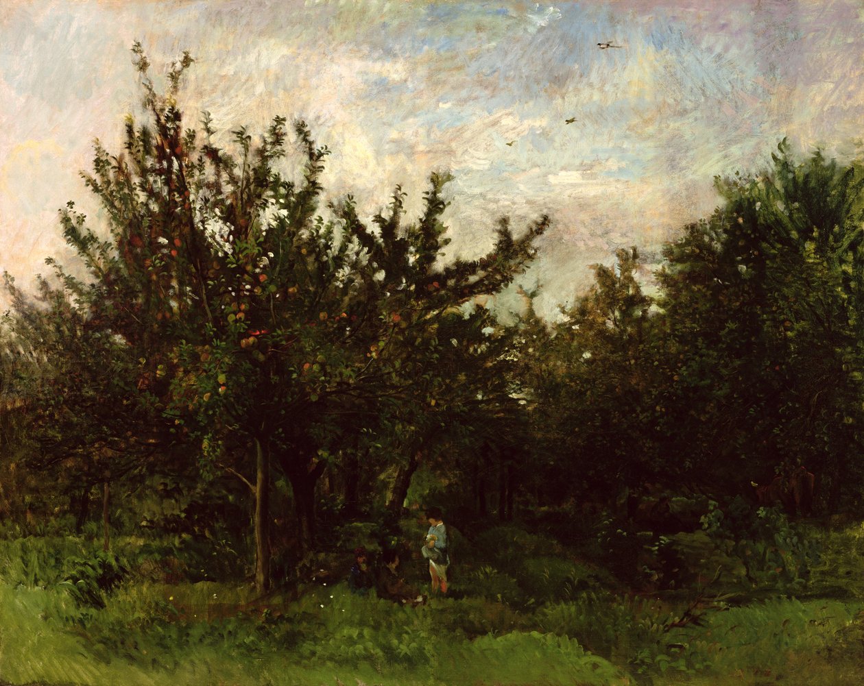 En äppelträdgård av Charles Francois Daubigny
