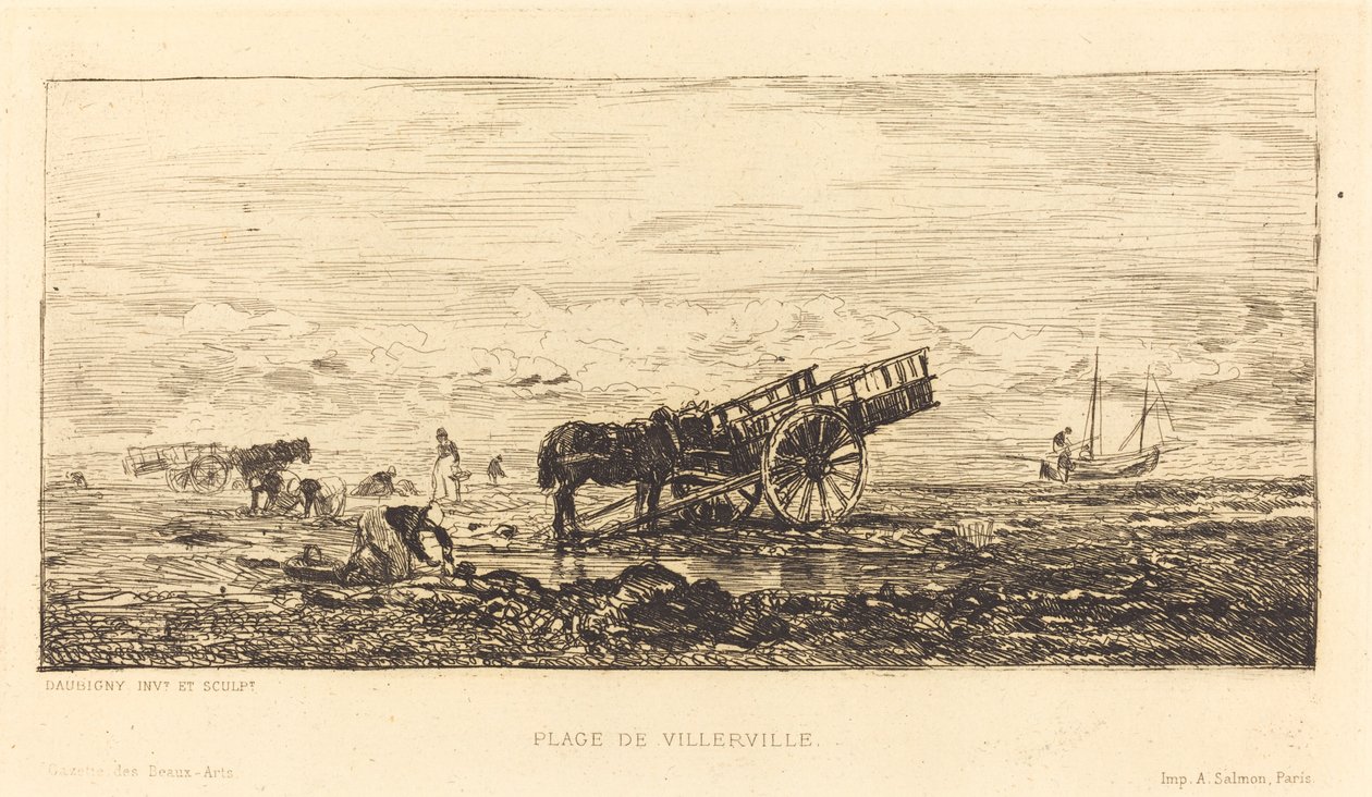 Stranden vid Villerville av Charles Francois Daubigny