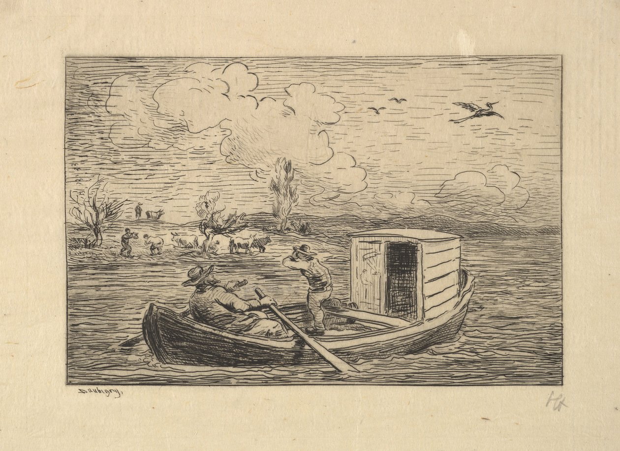 Calling to Shore, 1861. av Charles Francois Daubigny