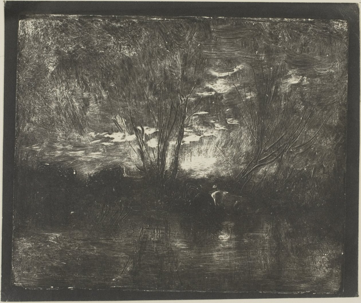 Kor på vattningsplatsen av Charles Francois Daubigny
