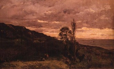 Landskap nära Villerville av Charles Francois Daubigny