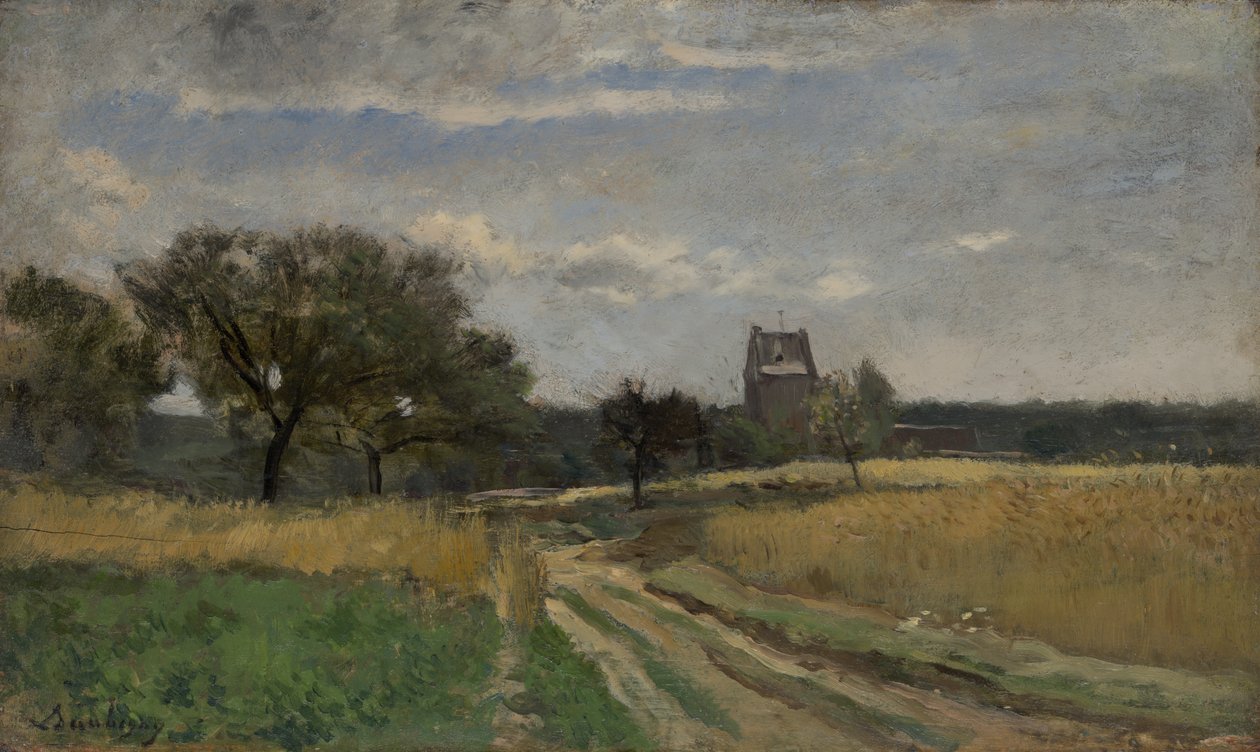 Landskap längs en landsväg, c.1878 av Charles Francois Daubigny