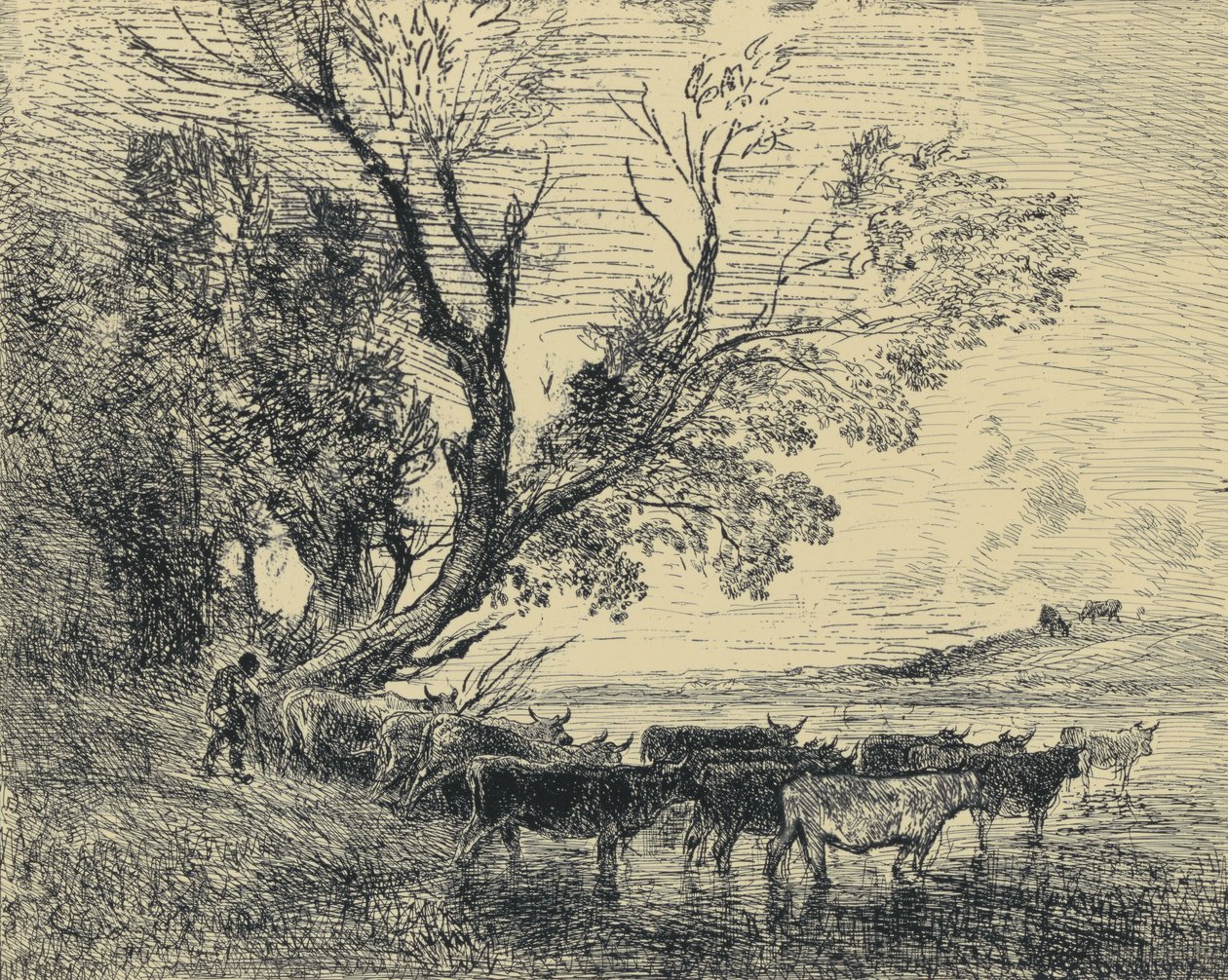 Le Gué av Charles Francois Daubigny