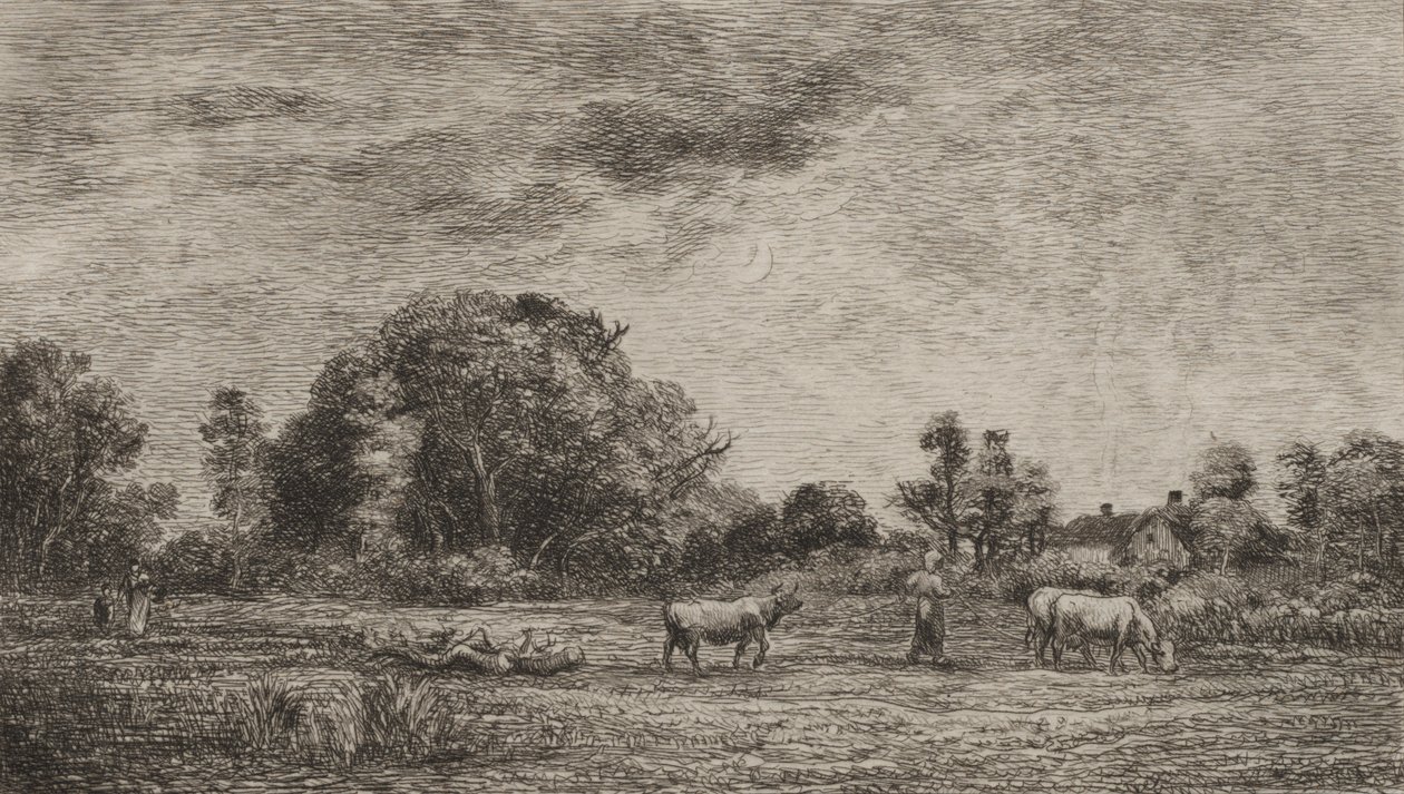 Månens uppgång, 1861. av Charles Francois Daubigny