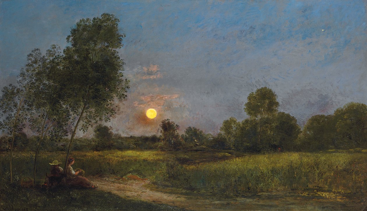 Månuppgång, 1878 av Charles Francois Daubigny