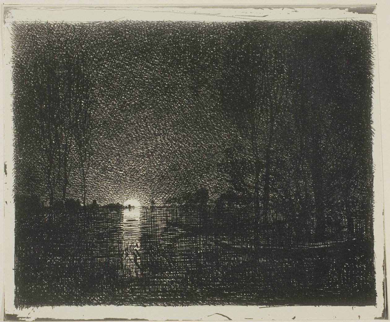 Natteffekt av Charles Francois Daubigny