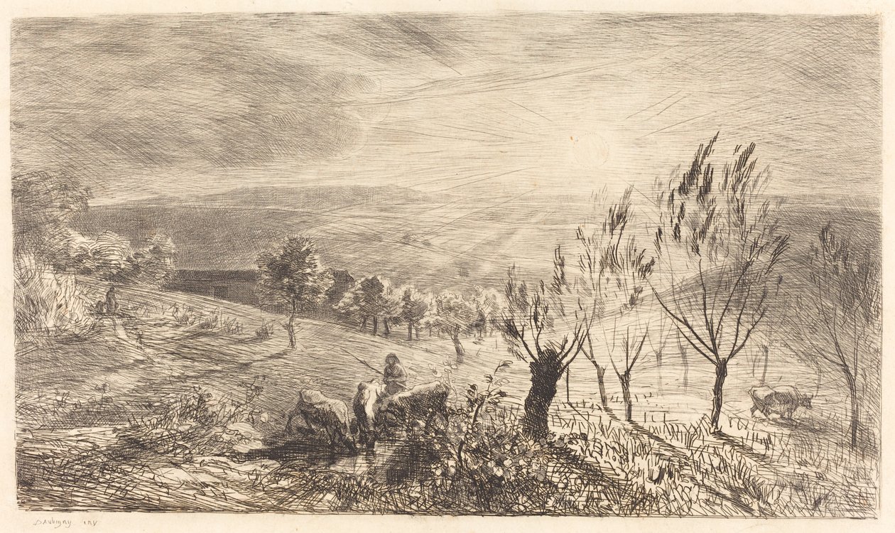 Soluppgång av Charles Francois Daubigny