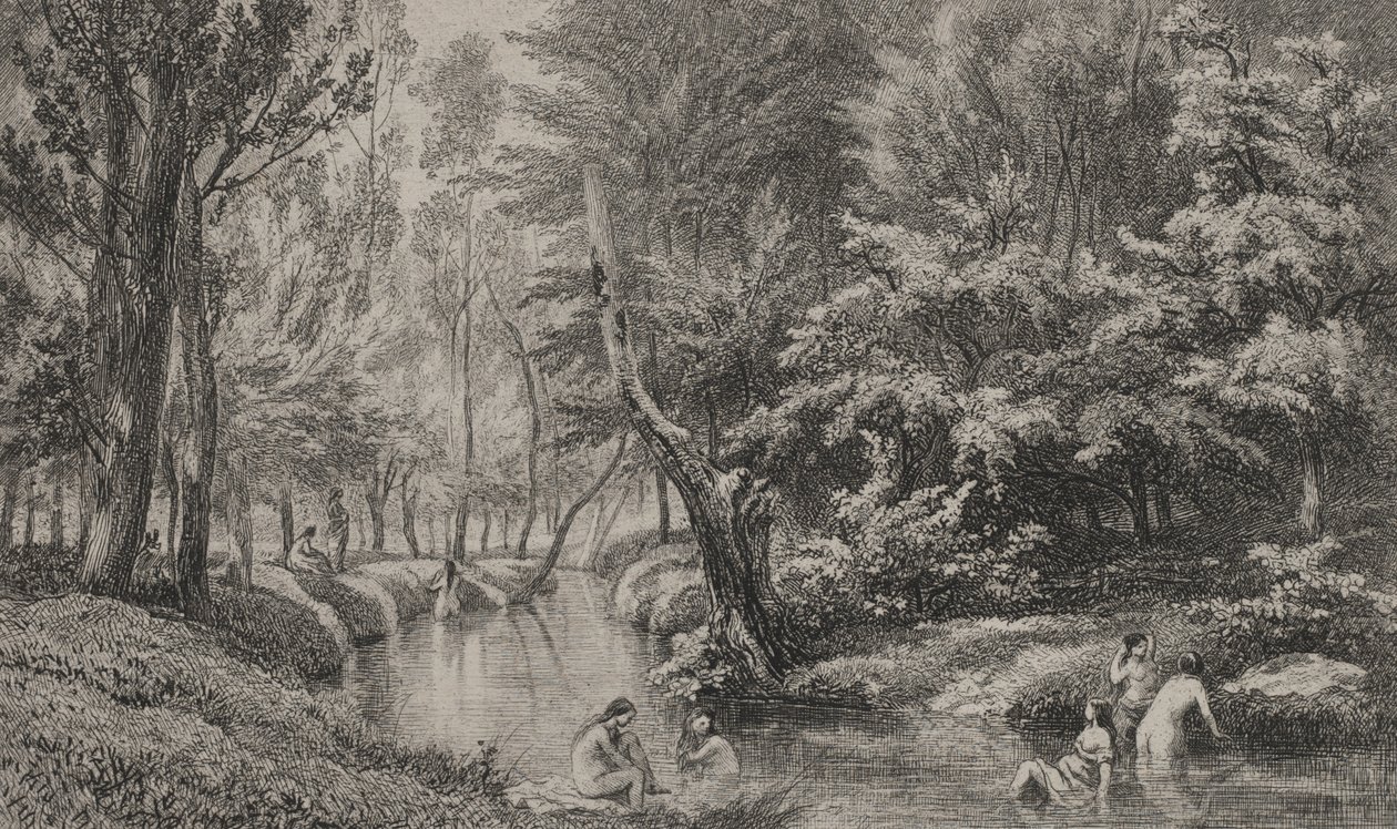 Badgästerna av Charles Francois Daubigny
