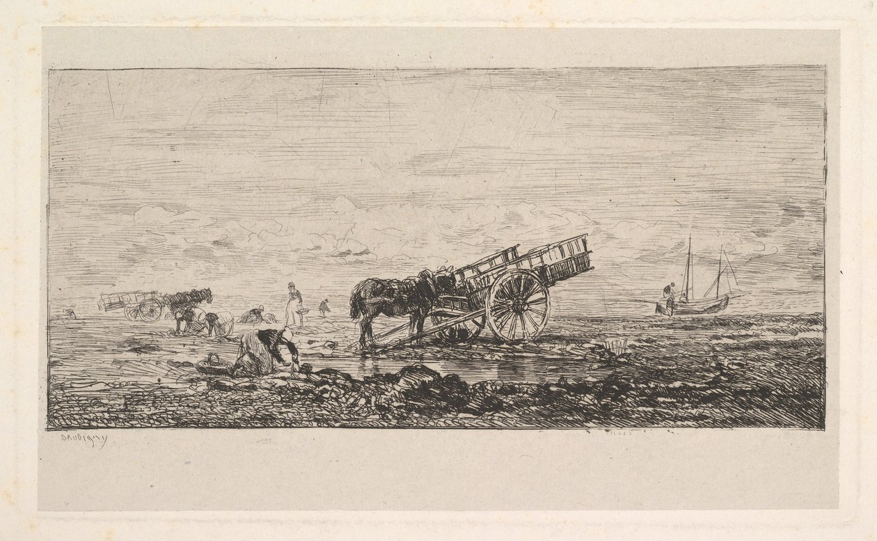 Stranden i Villerville, 1837-78. av Charles Francois Daubigny