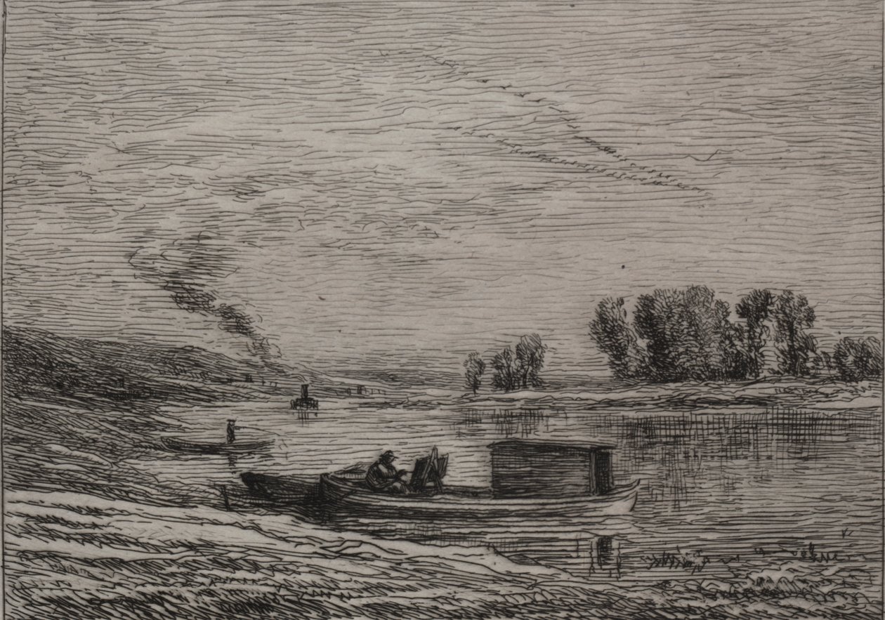 Båten i Conflans av Charles Francois Daubigny