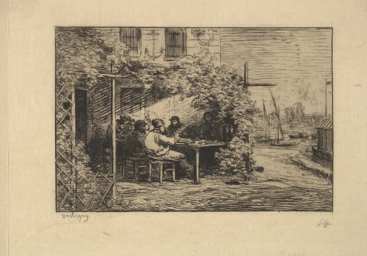 Farvälfrukosten i Asnières, 1861. av Charles Francois Daubigny