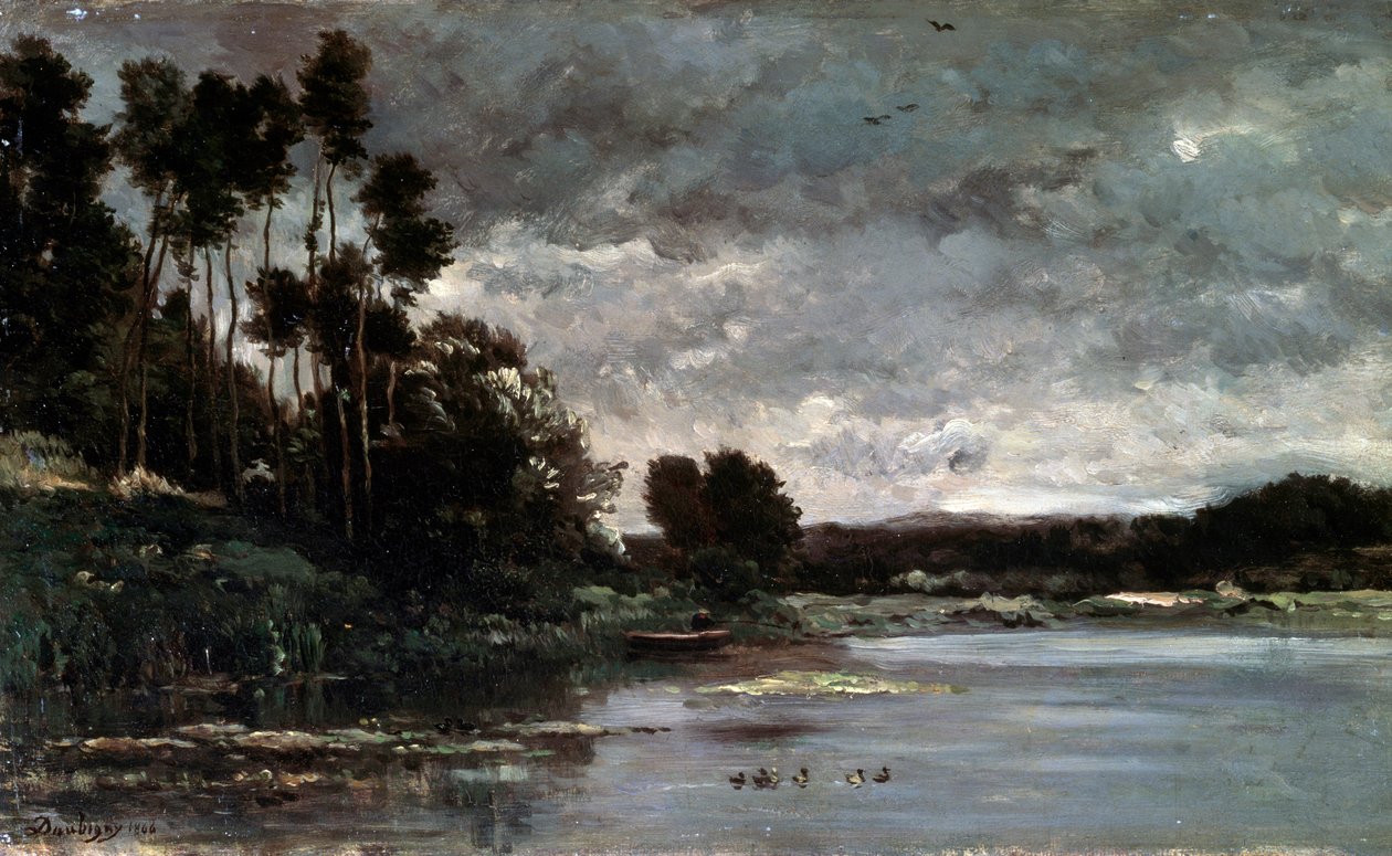 Flodbanken, 1866. av Charles Francois Daubigny